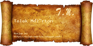 Telek Márton névjegykártya