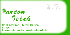 marton telek business card